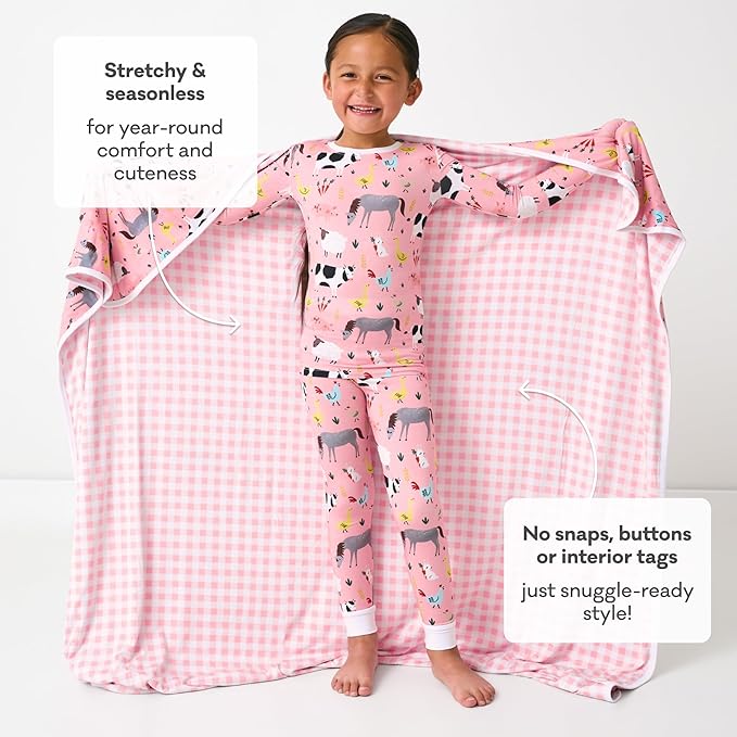 Little Sleepies Two-Piece Pajama Set for Boys & Girls, Soft Viscose from Bamboo Toddler Pajamas for Kids, Family Matching PJs