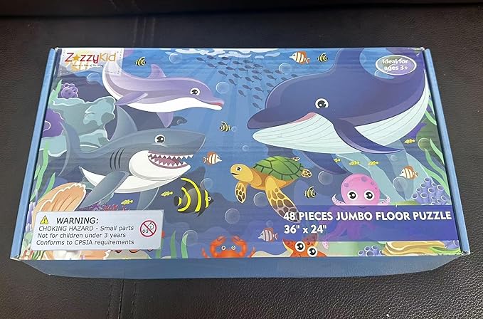 Underwater Floor Puzzle for Kids 3-5: 48 Large Pieces for Children Ages 4-8 - Learning & Eductional Jigsaw Puzzle for Toddler's Gift & Family Activities