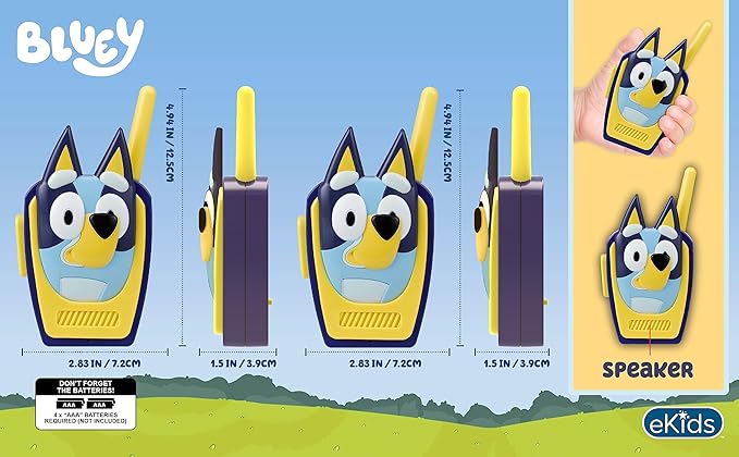 ekids Bluey Toy Walkie Talkies for Kids, Designed for Fans of Bluey Toys for Toddlers
