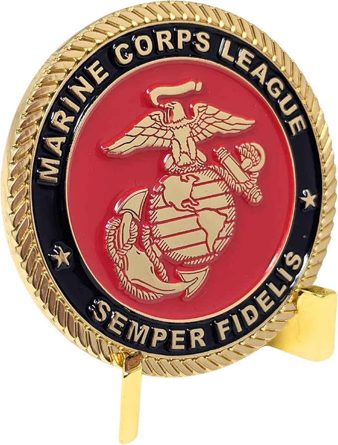 Generic Chevron Military Challenge Coin Display Stand - Solid Metal with Anodized Finish - US Vet. Business (Gold)