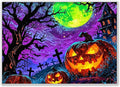 1000-piece Halloween - Scary Pumpkin Graveyard Adult Wooden Puzzle, Intellectual Challenge, Stress-Relieving Puzzle, Relaxing Family Activity, Decoration, Size: 29.5 x 19.7 in