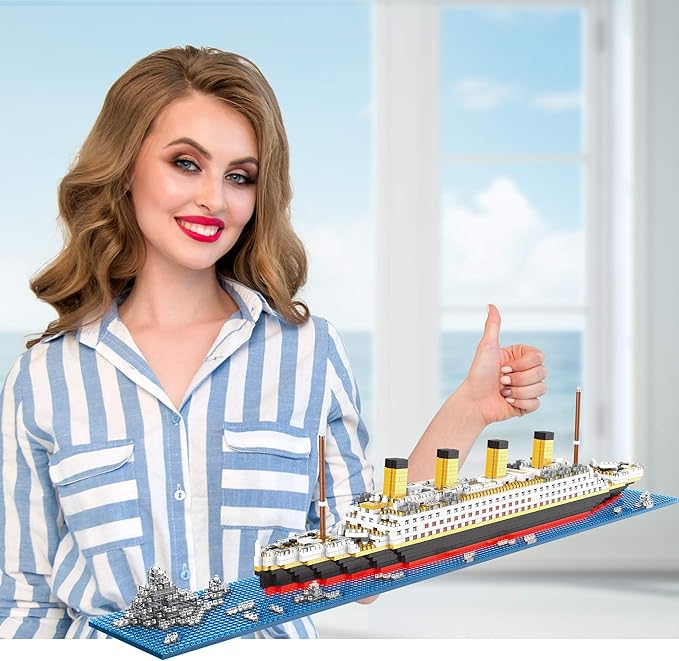Titanic Architecture Set Micro Building Blocks Model Kit for Adults, Teens and Kids Age of 14+ 1872 Pieces