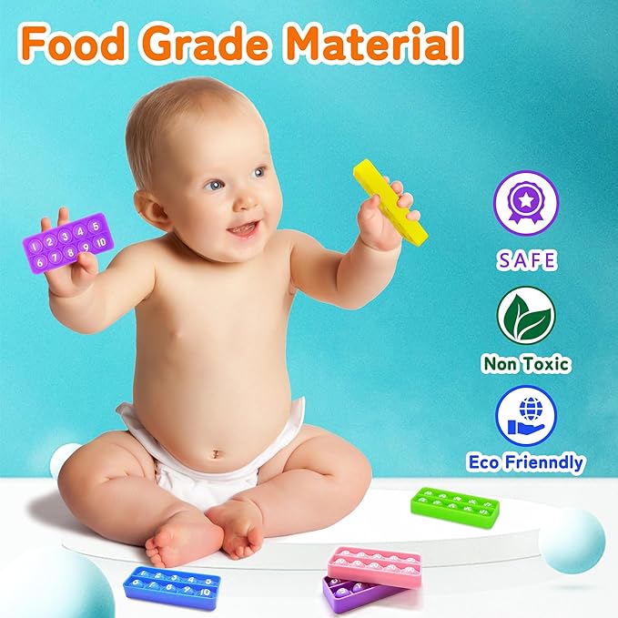 Ten Hundred Frame Popper, Math Fidget Sensory Toys, Ten-Frame Counting Toy, Educational Toy for Kids Classroom Group Learning Activities(Pack of 10)
