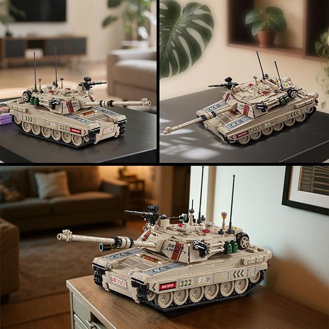 M1A2 Abrams Tank Building Set for Adults-Compatible with Lego Tank, Collectible Army Model, Gift Ideal for Military Enthusiasts (1002 PCS)