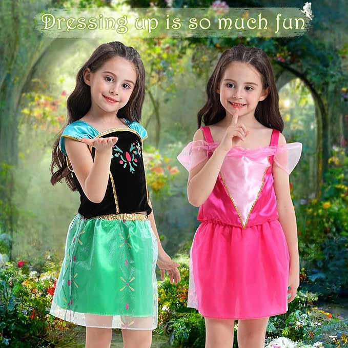 VGOFUN Princess Dresses for Girls - Dress up Clothes Pretend Play for Toddler Girl Christmas Birthday Gift for 3-6 Years