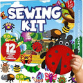 QUOKKA Kids Crafts Ages 4-8, DIY Beginner Needle and Thread Kit - 12 Bugs & Insects Sewing Kit Basic - Fun Art Crafts for Kids Ages 6-8 Girls Boys - Plastic Needles, Scissors - 6+ Year Old Girl Gifts