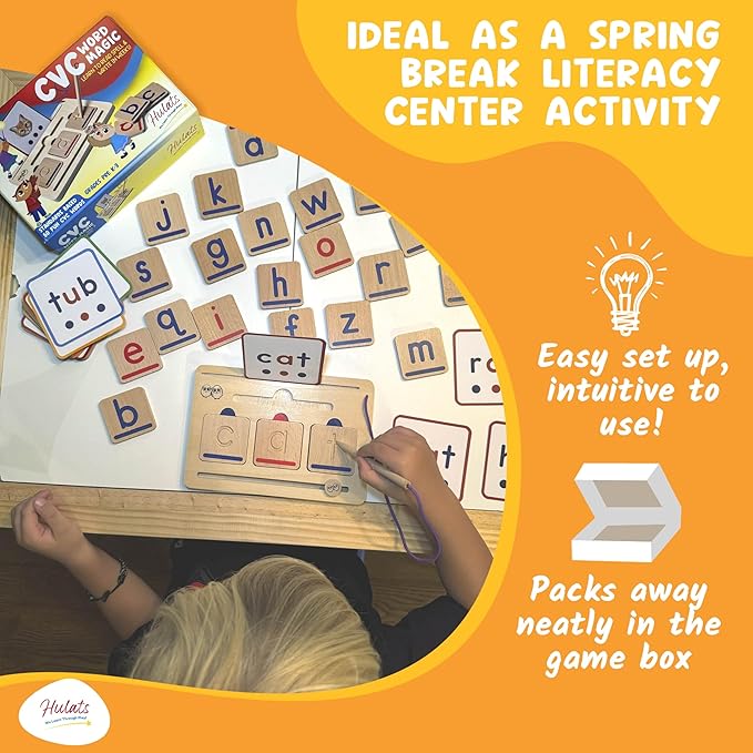 CVC Word Magic: Montessori Reading Game for Kindergarten Phonics Mastery, Learn to Read & Write 50 Sight Words for Toddlers 2-4 Years, Montessori Toy for 2+ Year Old, Letter Tracing Tiles, Flash Cards