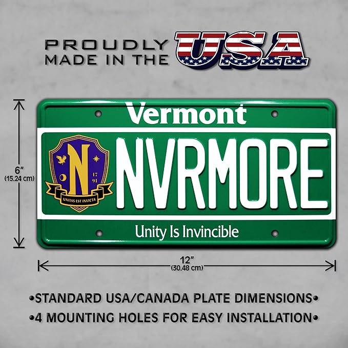 Wednesday | Nevermore Academy | Metal Stamped License Plate