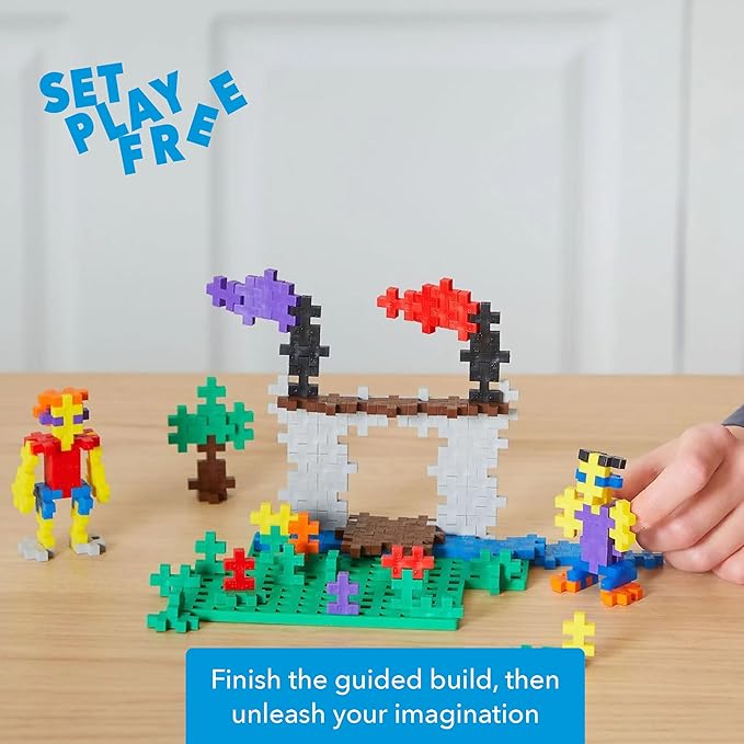 PLUS PLUS Learn to Build Set, Interlocking Mini Building Blocks, 3D Puzzle Construction Stem Toy for Kids - Basic Mix, 400 Pieces