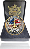 Navy 250th Anniversary Coin – USMC 250th Commemorative Double-Sided Marine Corps Challenge Coin with Metal Gift Box – Navy Challenge Coin for Veterans, Marines, Patriots – 1.57" Display