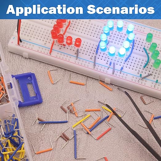 560pcs Breadboard Jumper Wires Kit - Preformed Wires (14 Lengths + 40 Each) with Precision Tweezer for Electrical DIY Experiments, Jumper Wires Male to Male 2 mm/0.08in-125 mm/4.9in
