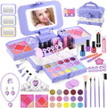 59 in 1 Kids Makeup Kit, with 3-Color Led Makeup Mirror Real Washable Kid Makeup Set for Girls, Perfect Girl Birthday Gift, Age 3+