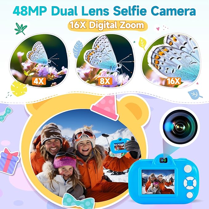 Toddler Camera Kids Camera Christmas Birthday Toy Gifts for Kids Age 3 4 5 6 7 8, Blue