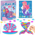 8PCS Poke-in Craft and Art Kit for Kids Mermaid Theme No-Mess Fabric Sewing Art for Girls Boys 4-12 Puzzle Puncture Painting DIY Ocean Sea Animals Toy Gifts for Activity Game Birthday Party