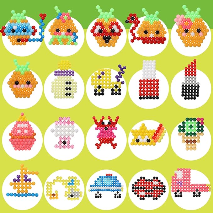 Fuse Beads Non-Iron Kit Over 3200 Beads 28 Colors Makes Creations with No Heat Mega Bead Refill