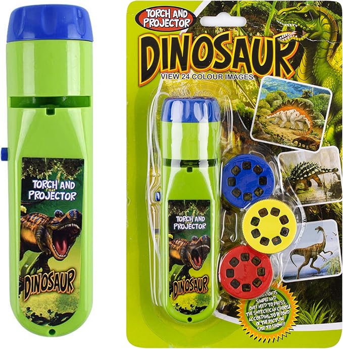 Georgie Porgy Children Projector Toys Educational Science Set Wall Ceiling Tent Torch Toddler Flashlight for Kids Gifts for Boys Girls (Dinosaur)