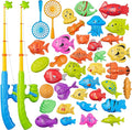 Magnetic Fishing Pool Toys Game for Kids Toddlers, Water Table Bathtub Toy with Pole Rod Net Plastic Floating Fish, Water Bath Pool Outdoor Toys for Kids Toddlers Baby Age 3 4 5 6 Year Old