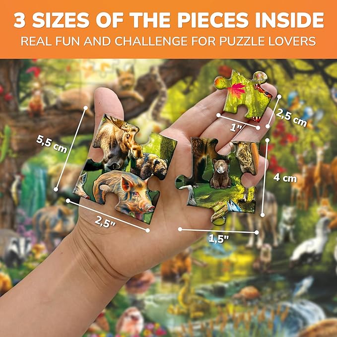 QUOKKA 100 Piece Puzzles for Kids Ages 4-6 – Floor Kids Puzzles Ages 6-8 Year Old – Toy for Learning Wild Forest Animals for 8-10 yo – Jigsaw Toddler Game for Boys & Girls