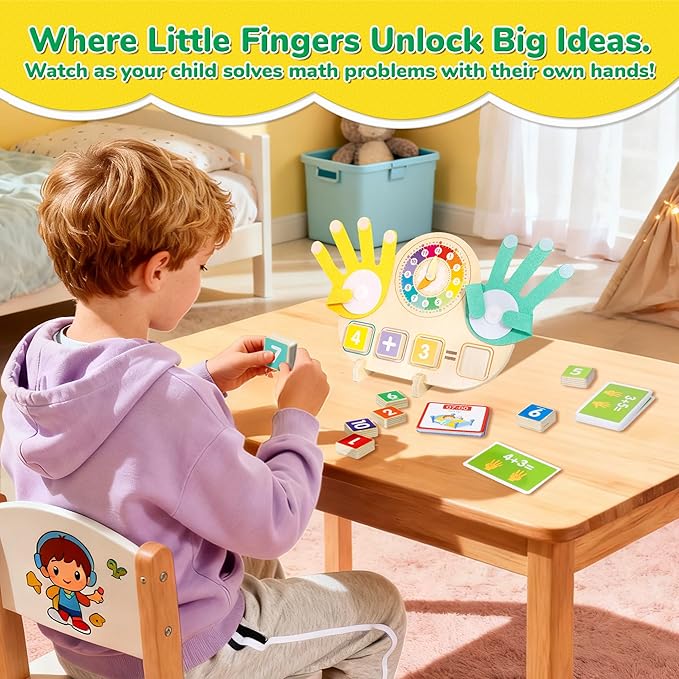 QEF Montessori Toys for 3 4 5 Year, Educational Math Manipulatives Number Counting Blocks for Kids, Preschool Learning Toys for Toddlers 2-4