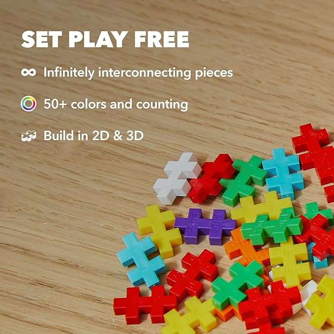 PLUS PLUS - Learn to Build ABC & 123 - 400 Pieces, 40 Flash Cards - Construction Building STEM / STEAM Toy, Interlocking Mini Puzzle Blocks for Kids