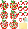 Qyeahkj 36 Set Fall Apple Suncatchers Crafts for Kids DIY Autumn Apple Window Tissue Paper Craft Kit Hanging Decor for Back to School Home Activity Art Project Birthday Party Favor Gift