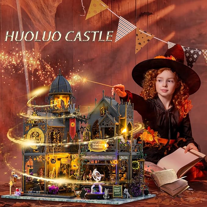 Mostop DIY Miniature House Kit - Magic Wooden Dollhouse Miniature Kits - Tiny House Model with LED Light - Mini House Building Kit for Adults Teens - Creative Craft Birthday Gift Home Decor