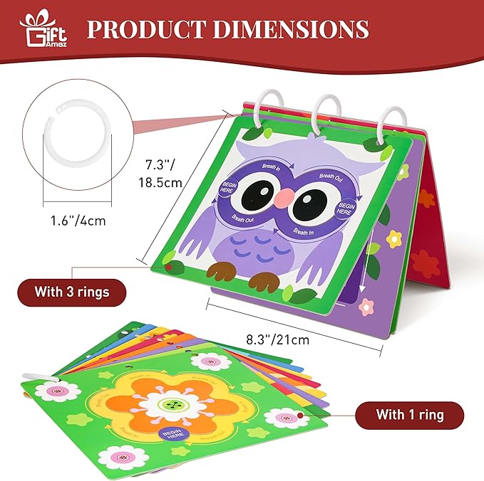 Mindful Maze Boards, Calming Toys for Kids, Finger Path Breathing Boards, Calming Corner Items Kids Social Emotional Learning, Mindfulness Sensory Cardboard Birthday Toys Box for Kid 3+