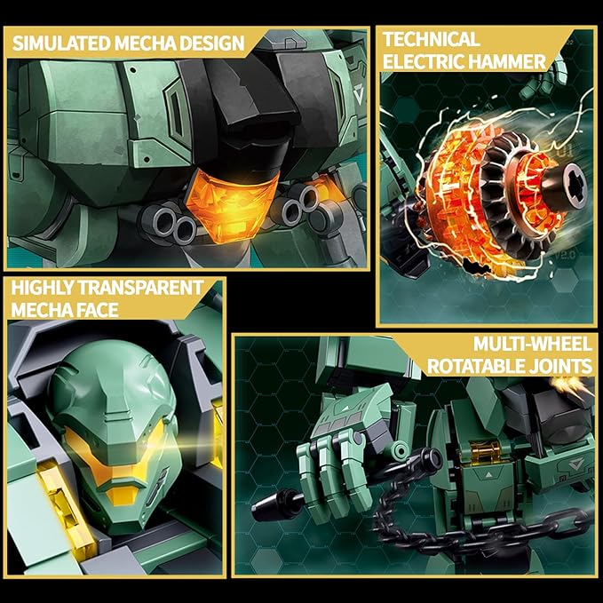 LQPFBSM Transforming Mech Robot Building Block Sets,Destroy Warrior City Action Mechs Model Kit Toys Gift for Adults and Kids Boys 6 7 8 10+ 542 Pieces