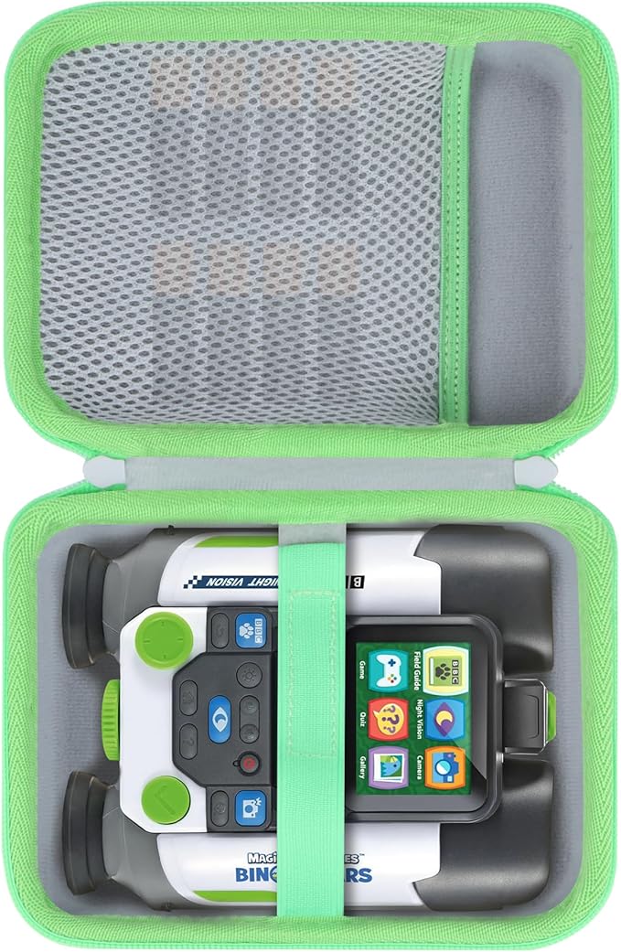 Storage Case Compatible with LeapFrog Magic Adventures Binoculars (Gray+Apple Green Case)