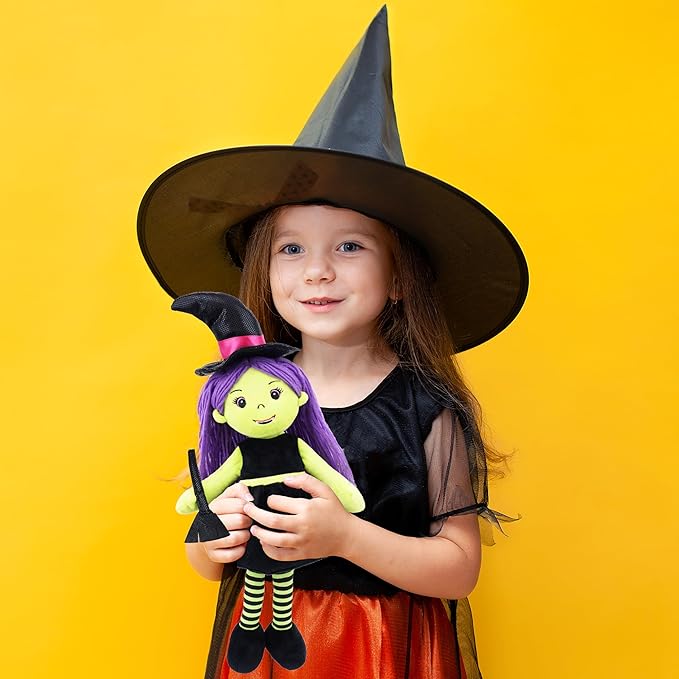 June Garden 14" Snuggle Cutie Sophie - Soft Cuddly Witch Doll - Adorable for Kids & Toddlers - M