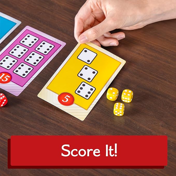 Calliope Games Roll for It Going Big - Fast-Playing Family Dice Game with Big Oversized Cards and Dice, Retirement Party Games, Fun Family Games for Travel, Parties, and Game Night - Red Edition