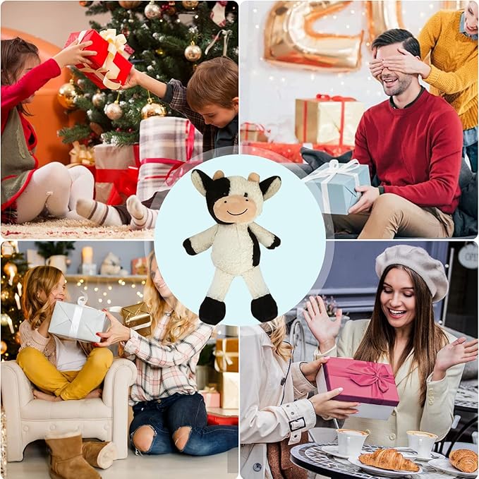 CHELEI2019 11.8" Cow Stuffed Animal Plush Soft Christmas Cow Plushies Toy for Kids,Girls
