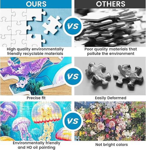 300 Piece Puzzle for Adults,Ocean Jellyfish Jigsaw Puzzles 300 Pieces for Adult Kids Elderly Puzzle Game Premium Cardboard Jigsaw Puzzle Challenging Puzzles Game Family Activity Birthday Gift Toy