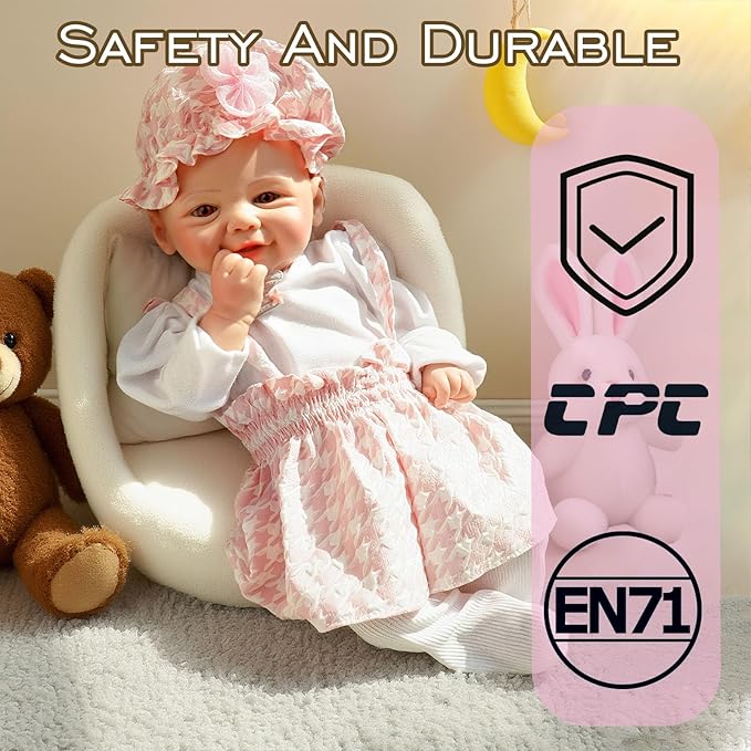 Full Silicone Baby Dolls,16.65 in Silicone Realistic Newborn Baby Doll, Non Vinyl 1:1 Lifelike Reborn Sleeping Dolls (Bella-Ivory)