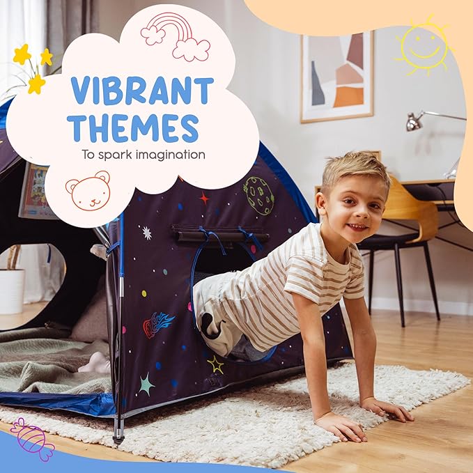 Blackout Sensory Tent for Kids with Autism - 51"x 51"x 40" Calming Corner, Easy to Assemble & Durable with Clear Phone Pocket and Mesh Storage – Ideal for SPD, ADHD & Autistic Children
