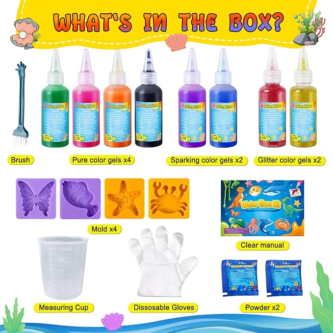 UNGLINGA Magic Water Elf Toy Kit for Kids - 8 Colors Toys Craft Creative Birthday Gifts for Boys Girls Age 5 6 7 8 9 10 11 12
