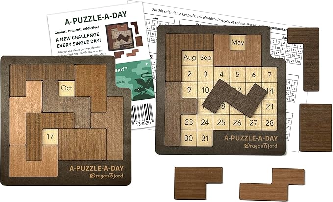 A-Puzzle-A-Day Deluxe: The Original Daily Calendar Puzzle with 365+ Challenges for Every Day of The Year, by DragonFjord