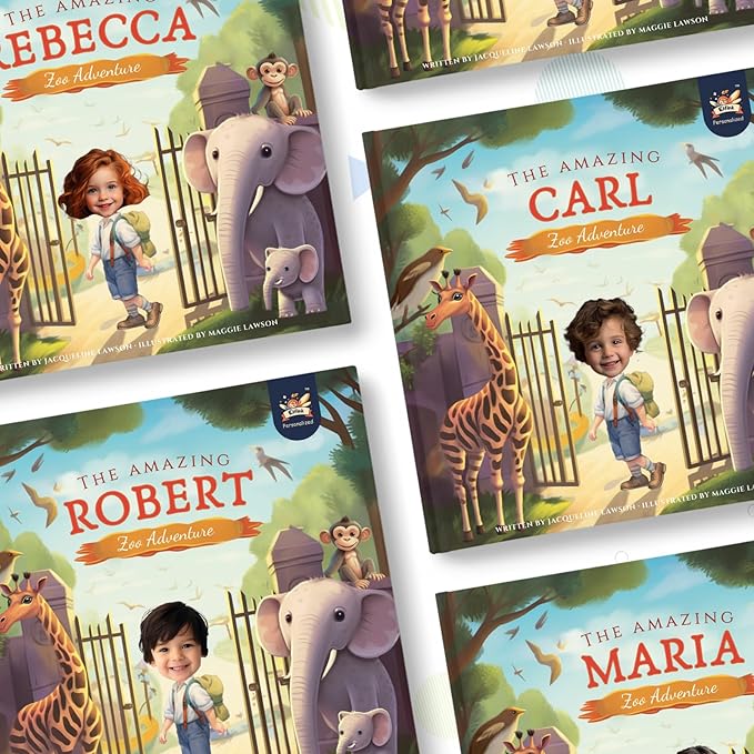 Personalized Children Story Book - Amazing Zoo Adventure - Customized Name & Photo - Baby Gifts - Kids Engaging Story - Elfink (Soft Cover)