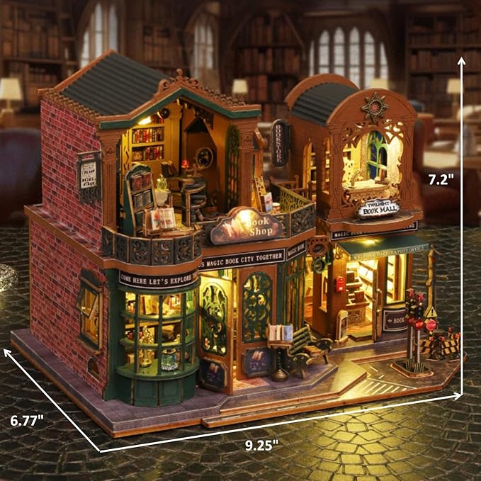 OZJAY DIY Miniature House Kit, Tiny House Kit with Dust Proof Cover & Music Movement, DIY Wooden Dollhouse Miniature Kit for Adults Teen, Wooden Crafts Lovely Dollhouse Kit