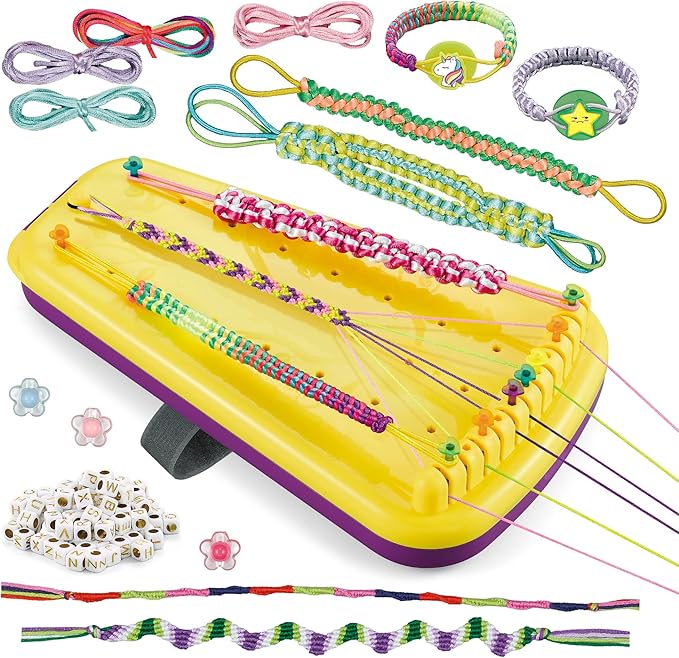 Yolscue Friendship Bracelet Making Kit for Girls,Bracelet Kit Toys,Arts and Crafts for Kids Age 7-12,Best Birthday Gifts Ideas for Ages 7,8,9,10,11,12 Year Old,Kids Bracelet String Toys Set (Yellow)