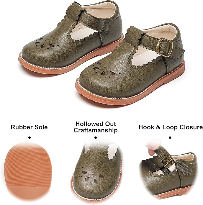Felix & Flora Toddler Little Girl Mary Jane Dress Shoes - Ballet Flats for Girl Party School Shoes