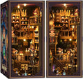 Book Nook Kit - DIY Miniature Dolls House Kit with Furniture and LED Light, 3D Puzzle Wooden Art Bookends, Model Kits for for Adults and Teens (Potion Master)
