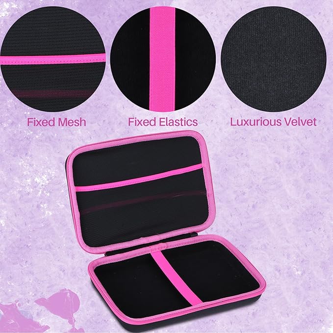 Storage Case Compatible with Leapfrog LeapPad Academy/LeapPad Ultimate/Epic Academy Edition 7-Inch Touchscreen Learning Tablet (Black + Pink Case)