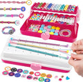 TingingYuli Friendship Bracelet Making Kit with Storage Box,DIY String Bracelet Arts and Craft for Girls Aged 8-12, Birthday Gifts for Ages 6 7 8 9 10 11 12 Year Old -White/Rose