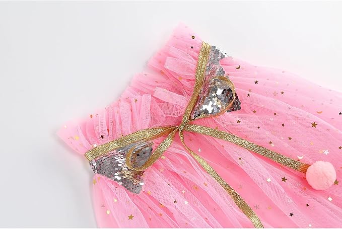 Princess Cape Set for Little Girl, 11PCS Princess Dress Up Clothes Cape Clock with Skirt for Girl 3-8 Birthday Gift