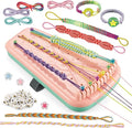 Yolscue Friendship Bracelet Making Kit for Girls,Arts and Crafts for Kids Age 7-12,Best Birthday Gifts Ideas for Ages 7,8,9,10,11,12 Year Old,Kids Bracelet String Toys Set (Pink)