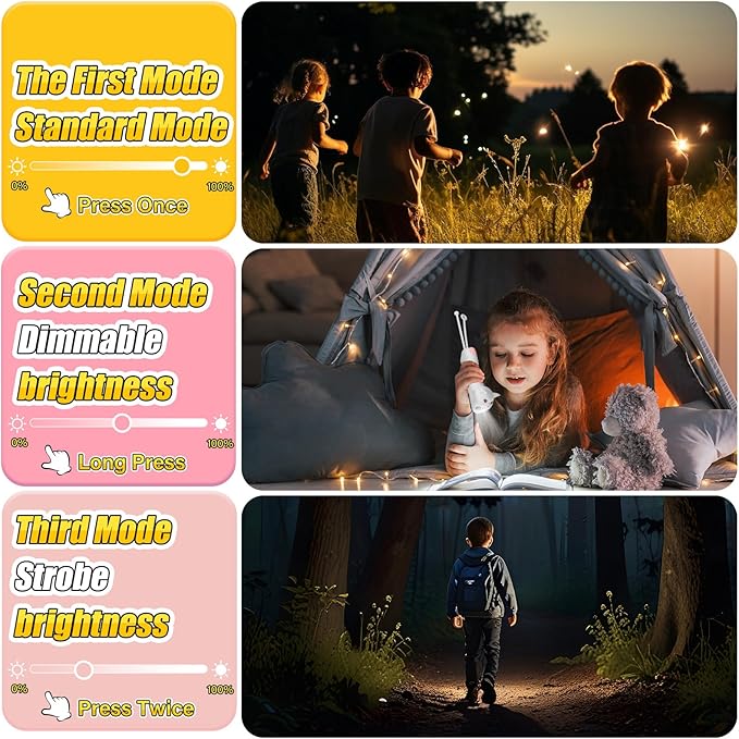 Tremdwoto Kids Flashlight Rechargeable, Small LED Cat Child Flashlights, Birthday Gifts for Boys&Girls, Flash Light, Handheld Flashlights for Children, Cat Toddler Flashlight for Camping, Home