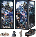 Book Nook Kitwith Dust Cover and LED Light, 3D Wooden Puzzle Bookend Bookshelf Insert Decor for Teens and Adults (The Song of Sirens)