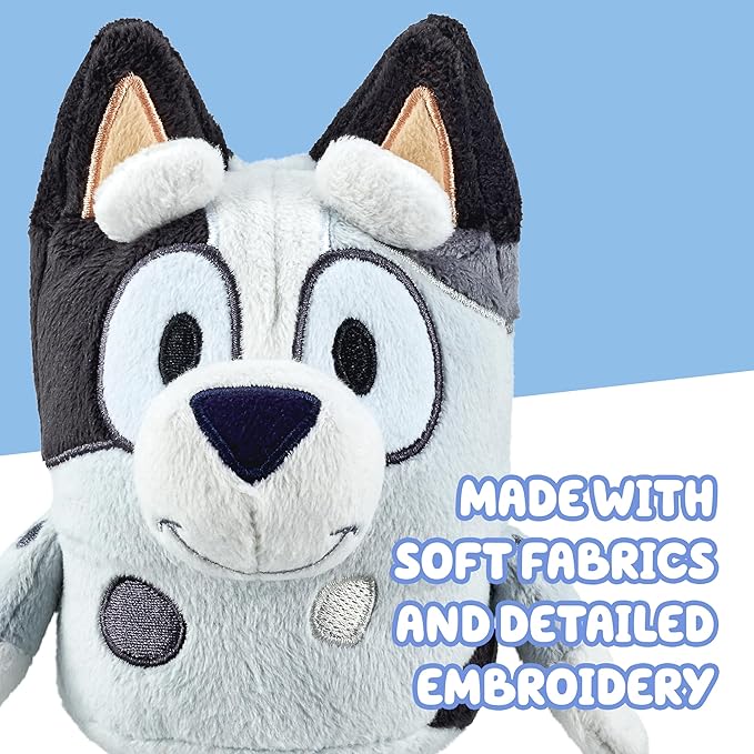 Bluey Muffin & Socks Matching Stuffed Animals Plush Set – 7" & 7.5" Soft Cuddly Plush Doll with Deluxe Fabrics, Perfect for Playtime, Storytime