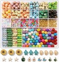 RACIOCK 710Pcs Bracelet Making Kit for Teens Adults with Wooden Beads, Lava Rocks, Letter Beads, Ocean & Alloy Pendants, Boho Style Friendship Bracelets, Necklace, Earring DIY Craft Supplies Making